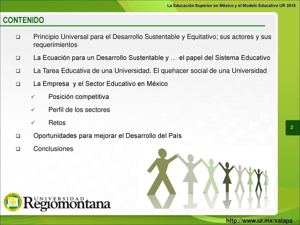 La Educación Superior en México y el Modelo Educativo UR 2015