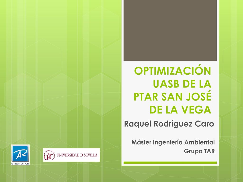 OPTIMIZACIÓN UASB DE LA PTAR SAN JOSÉ DE LA VEGA