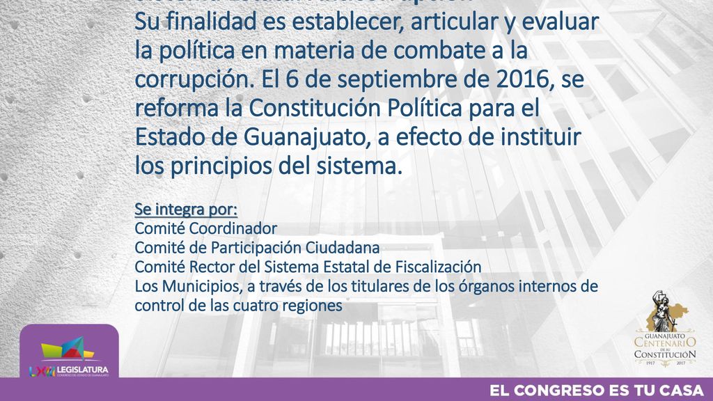 Sistema Estatal Anticorrupción Su finalidad es establecer, articular y evaluar la política en materia de combate a la corrupción.