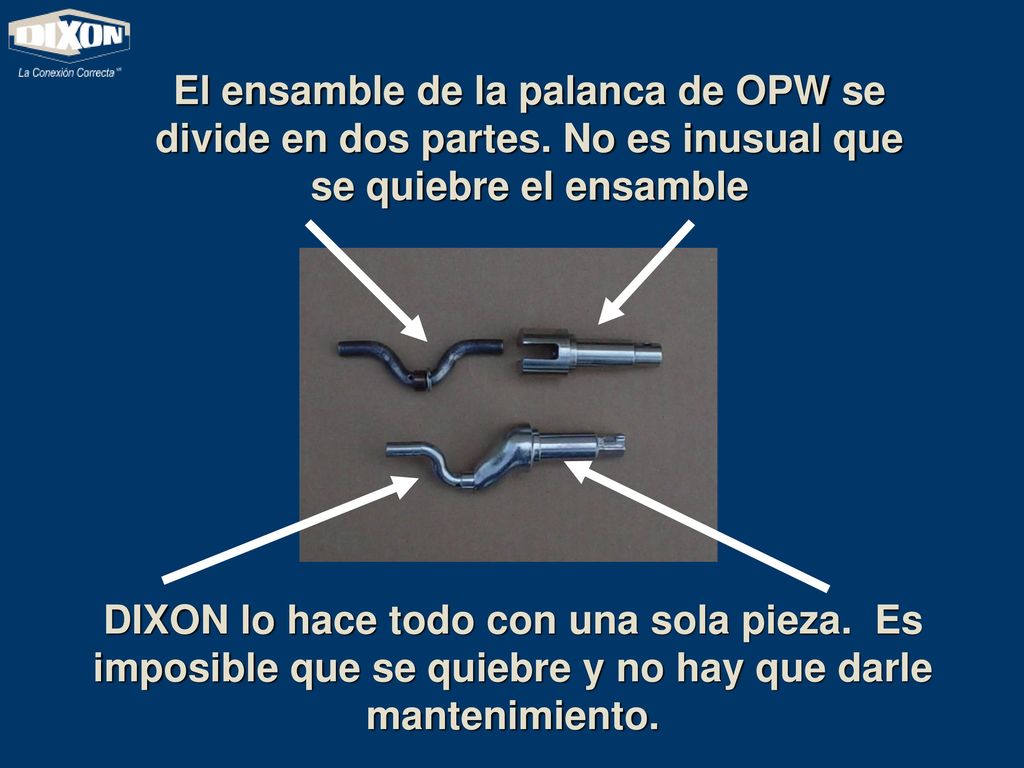 El ensamble de la palanca de OPW se divide en dos partes
