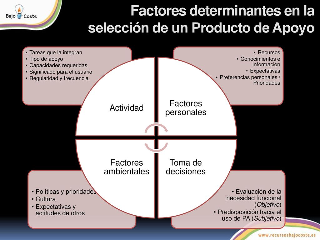 Factores determinantes en la selección de un Producto de Apoyo