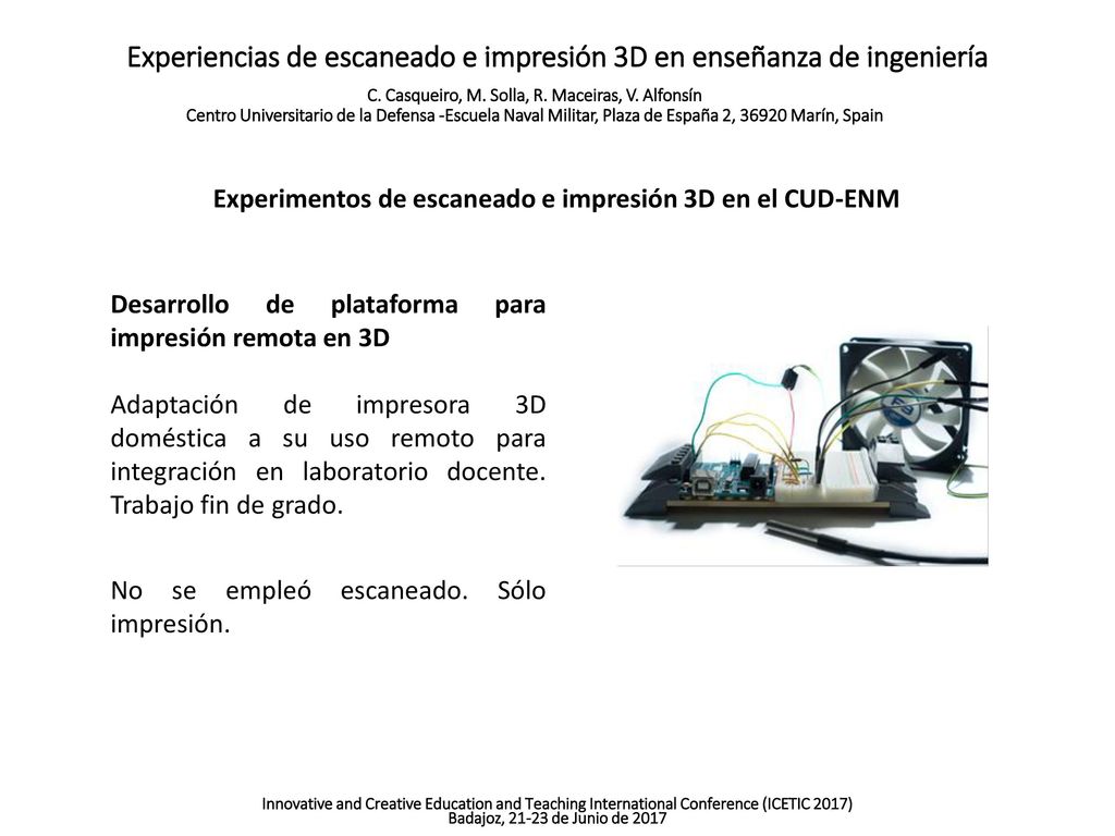 Experiencias de escaneado e impresión 3D en enseñanza de ingeniería