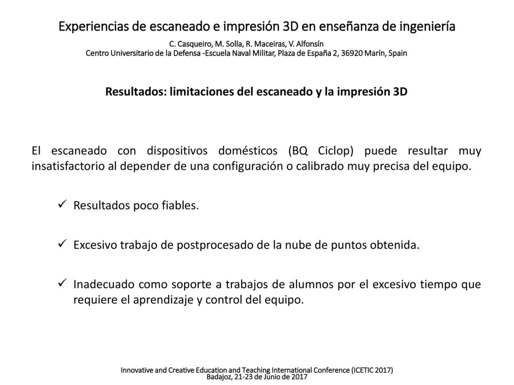 Experiencias de escaneado e impresión 3D en enseñanza de ingeniería