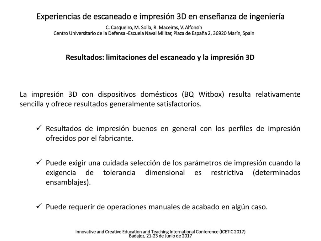 Experiencias de escaneado e impresión 3D en enseñanza de ingeniería