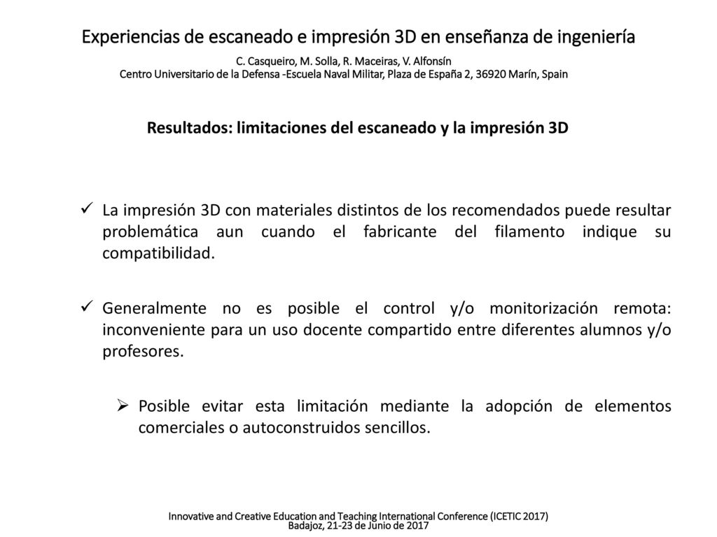 Experiencias de escaneado e impresión 3D en enseñanza de ingeniería