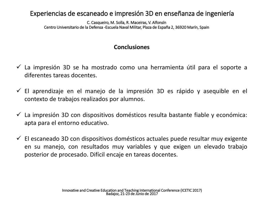 Experiencias de escaneado e impresión 3D en enseñanza de ingeniería