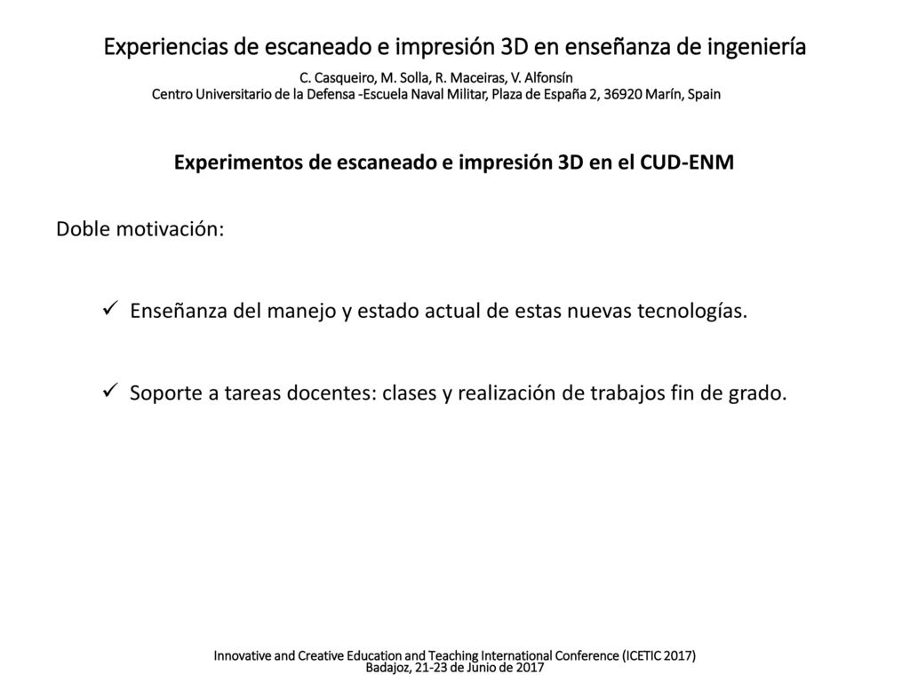 Experiencias de escaneado e impresión 3D en enseñanza de ingeniería