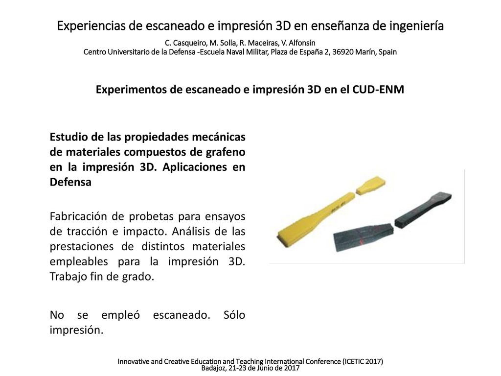 Experiencias de escaneado e impresión 3D en enseñanza de ingeniería