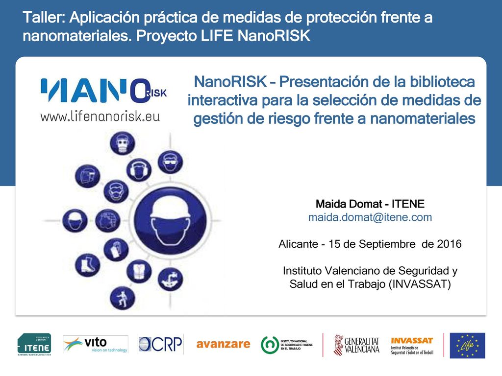 Taller: Aplicación práctica de medidas de protección frente a nanomateriales. Proyecto LIFE NanoRISK