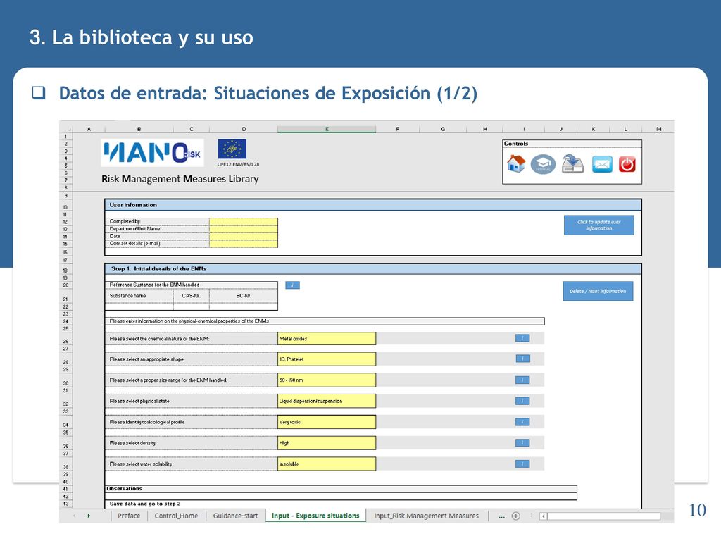 3. La biblioteca y su uso Datos de entrada: Situaciones de Exposición (1/2)