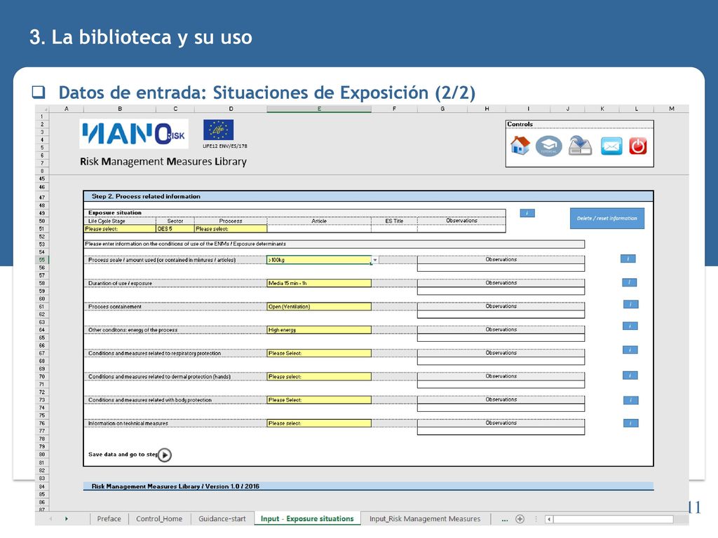 3. La biblioteca y su uso Datos de entrada: Situaciones de Exposición (2/2)