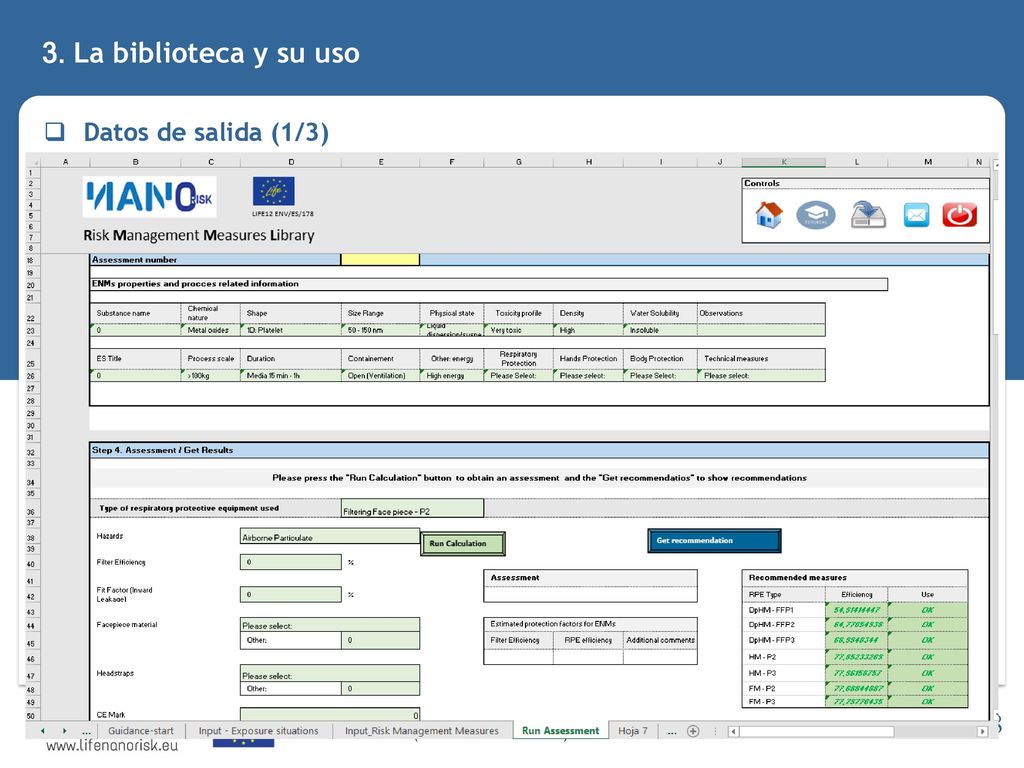 3. La biblioteca y su uso Datos de salida (1/3)