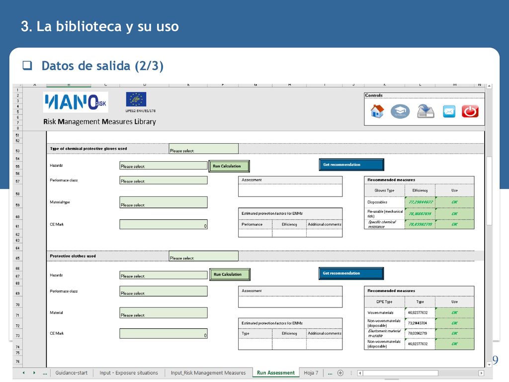 3. La biblioteca y su uso Datos de salida (2/3)