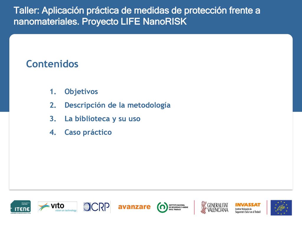Taller: Aplicación práctica de medidas de protección frente a nanomateriales. Proyecto LIFE NanoRISK