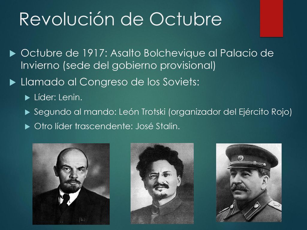 Revolución de Octubre Octubre de 1917: Asalto Bolchevique al Palacio de Invierno (sede del gobierno provisional)