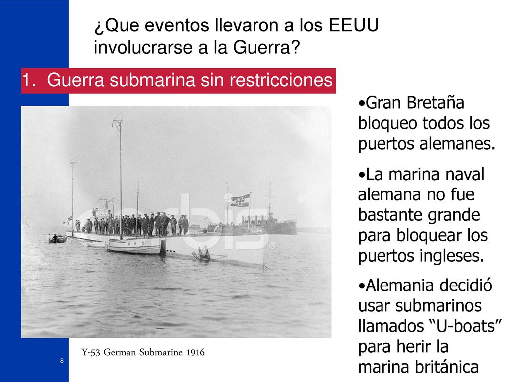 ¿Que eventos llevaron a los EEUU involucrarse a la Guerra