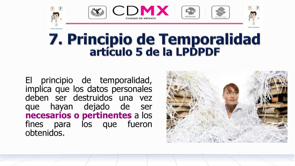 4 . Principio de Seguridad artículo 5 de la LPDPDF