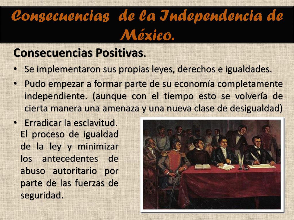 Consecuencias de la Independencia de México.
