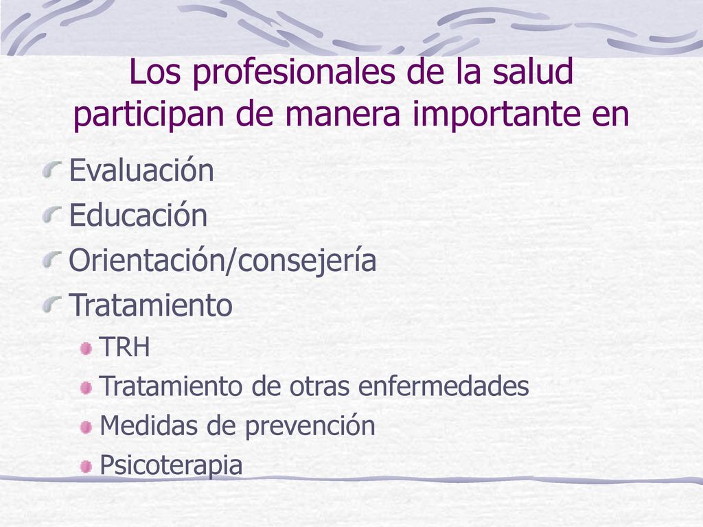 Los profesionales de la salud participan de manera importante en