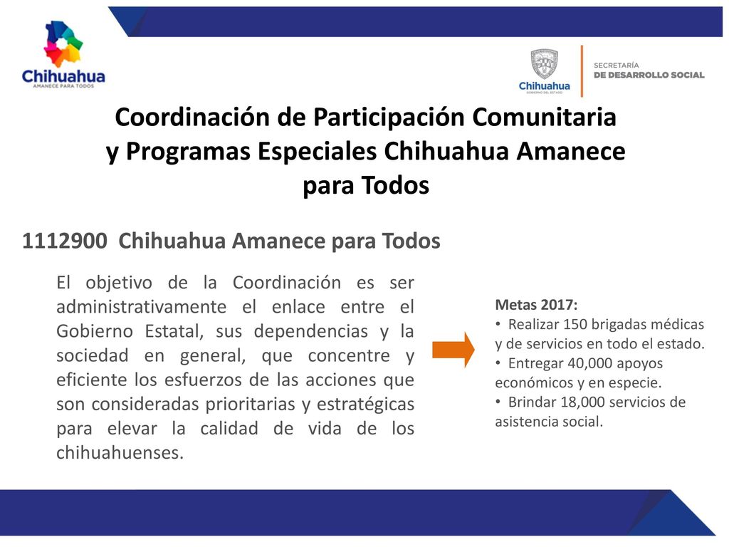 Coordinación de Participación Comunitaria y Programas Especiales Chihuahua Amanece para Todos