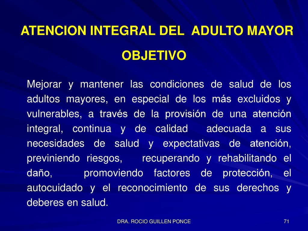 ATENCION INTEGRAL DEL ADULTO MAYOR