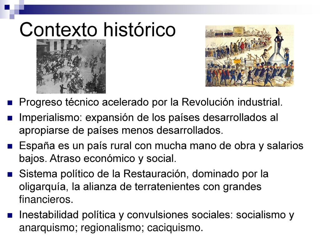 Contexto histórico Progreso técnico acelerado por la Revolución industrial.