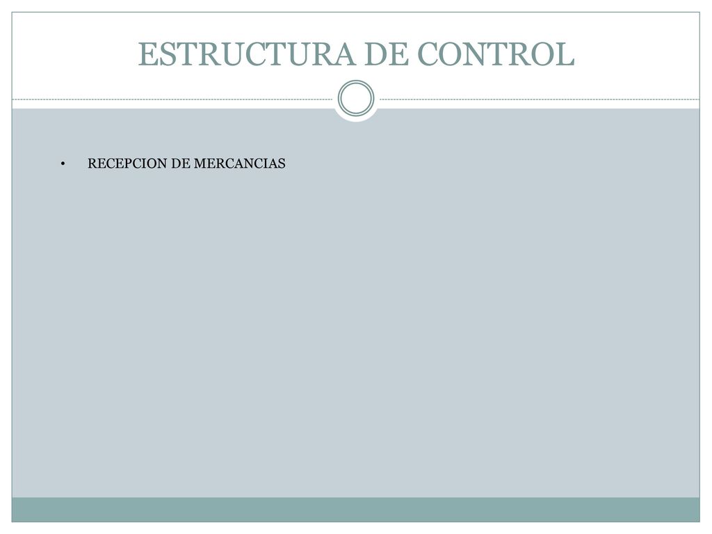 ESTRUCTURA DE CONTROL RECEPCION DE MERCANCIAS