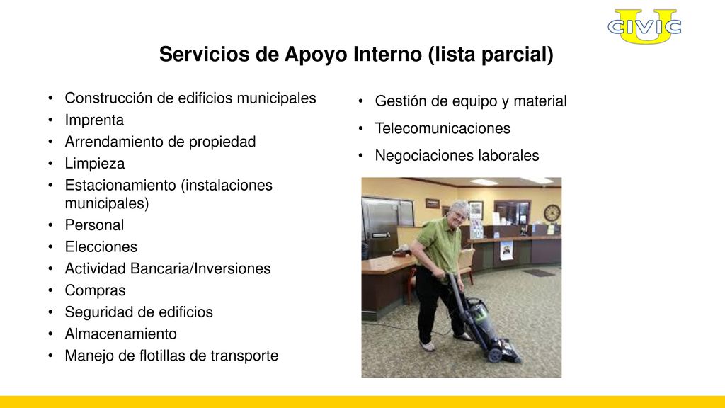 Servicios de Apoyo Interno (lista parcial)