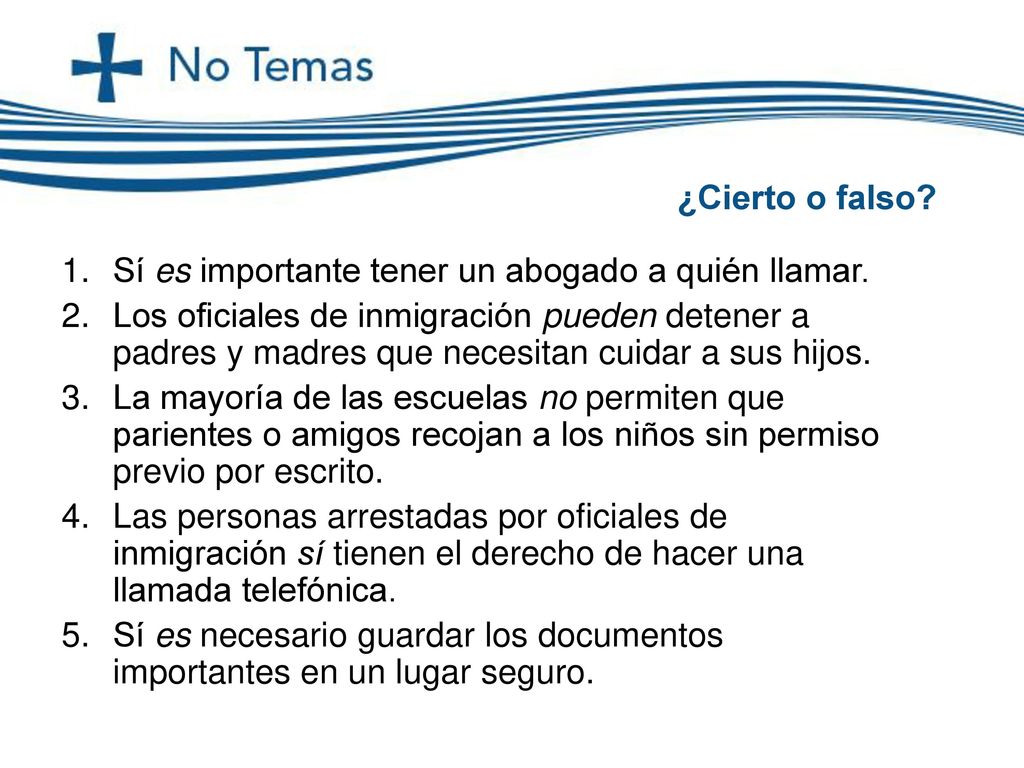 Sí es importante tener un abogado a quién llamar.