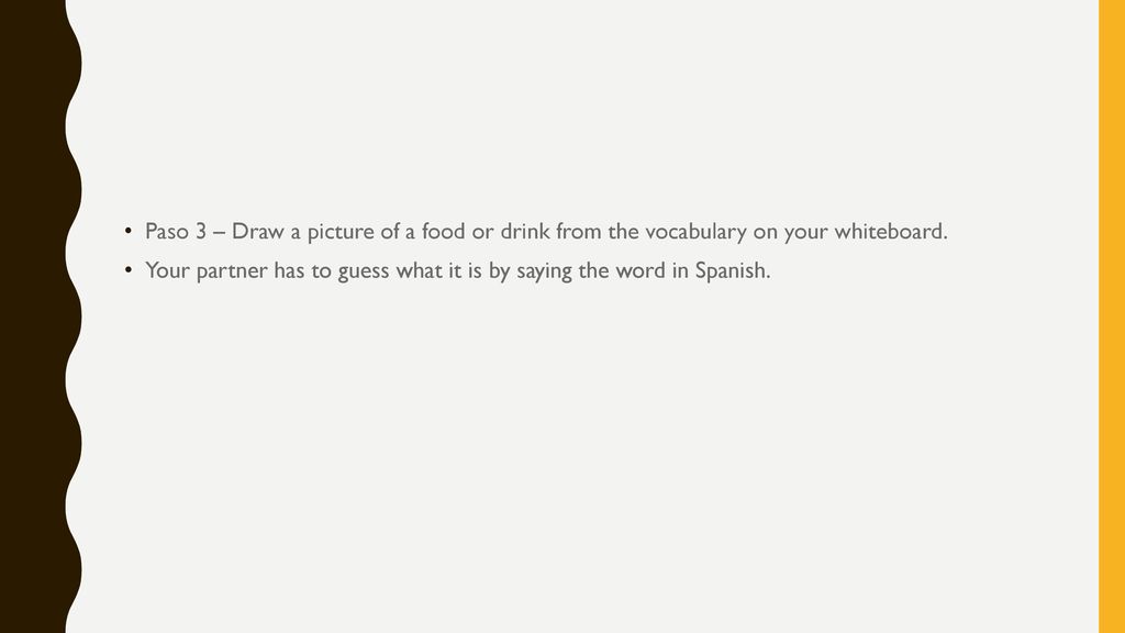 worksheet Paso 2: Listen to the words that the teacher says.