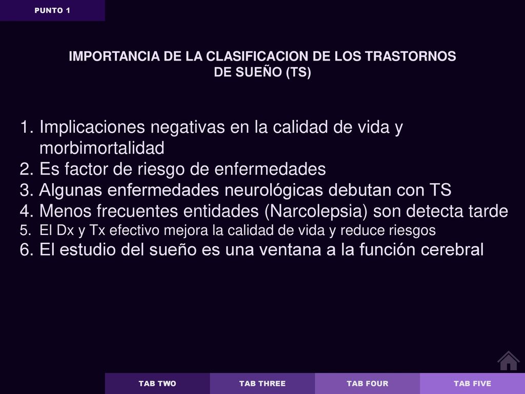 IMPORTANCIA DE LA CLASIFICACION DE LOS TRASTORNOS DE SUEÑO (TS)