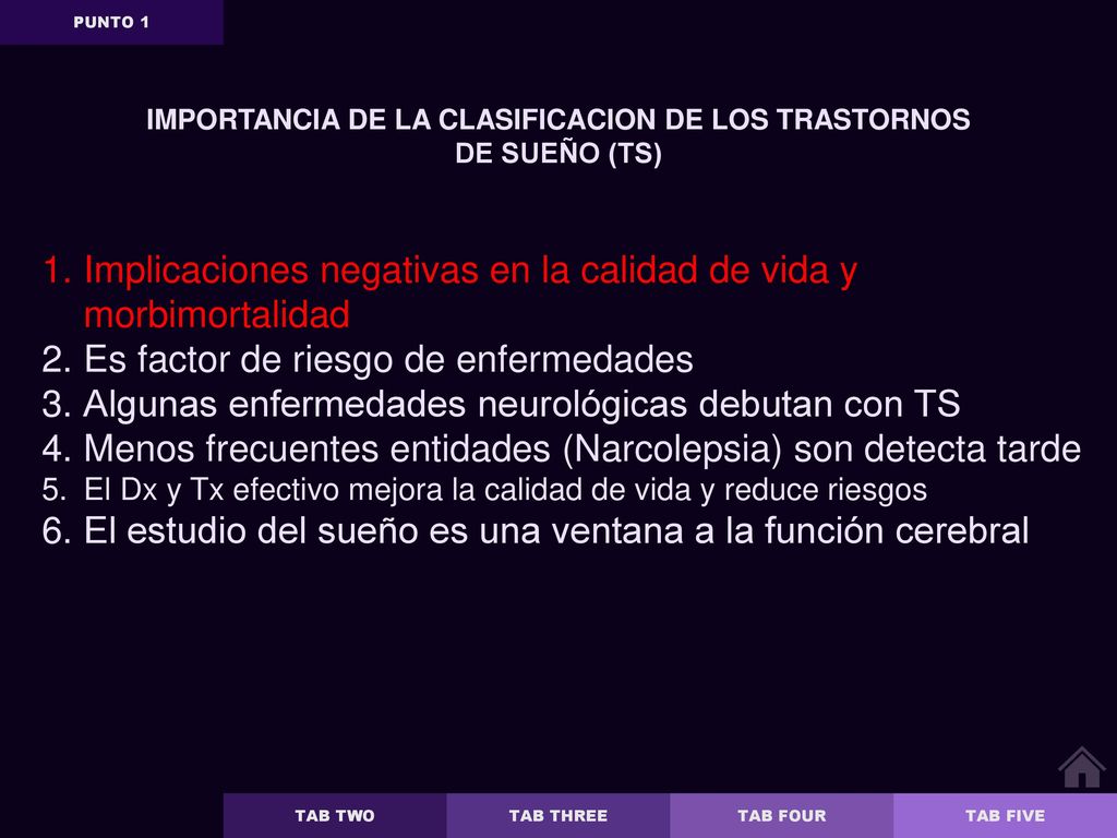 IMPORTANCIA DE LA CLASIFICACION DE LOS TRASTORNOS DE SUEÑO (TS)