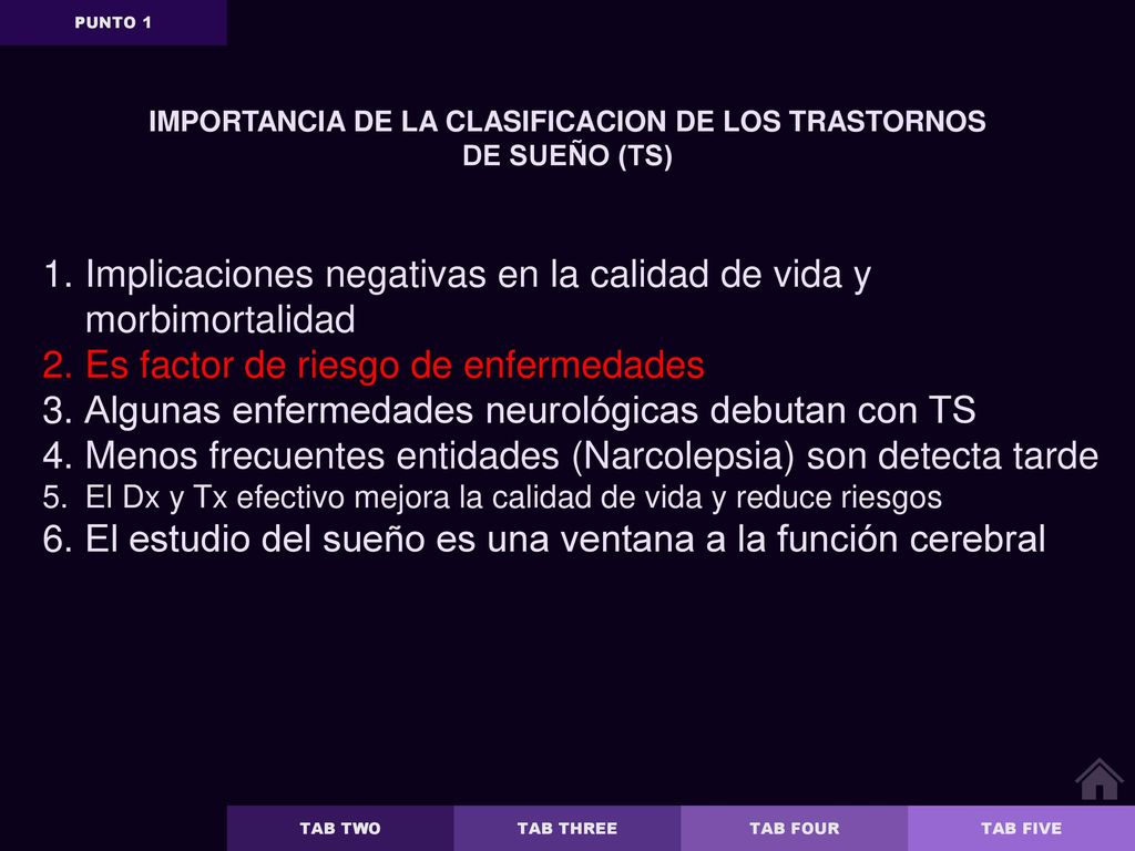 IMPORTANCIA DE LA CLASIFICACION DE LOS TRASTORNOS DE SUEÑO (TS)