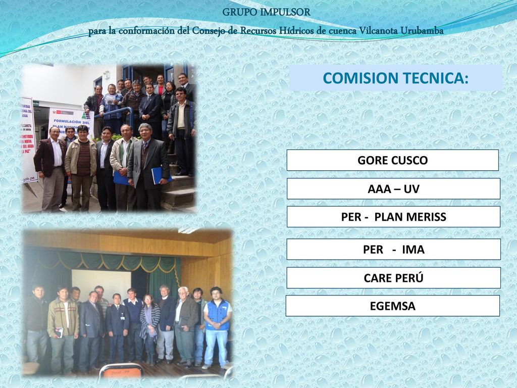 GRUPO IMPULSOR para la conformación del Consejo de Recursos Hídricos de cuenca Vilcanota Urubamba