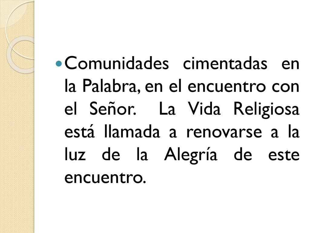 Comunidades cimentadas en la Palabra, en el encuentro con el Señor