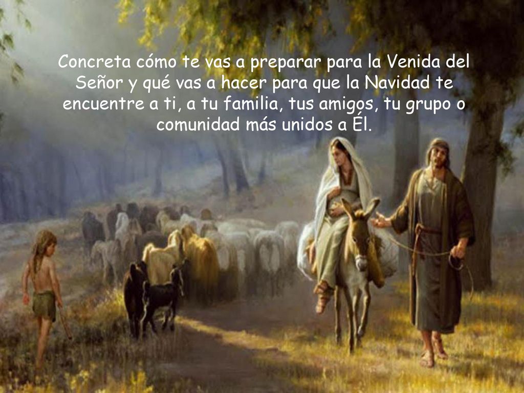 Concreta cómo te vas a preparar para la Venida del Señor y qué vas a hacer para que la Navidad te encuentre a ti, a tu familia, tus amigos, tu grupo o comunidad más unidos a Él.
