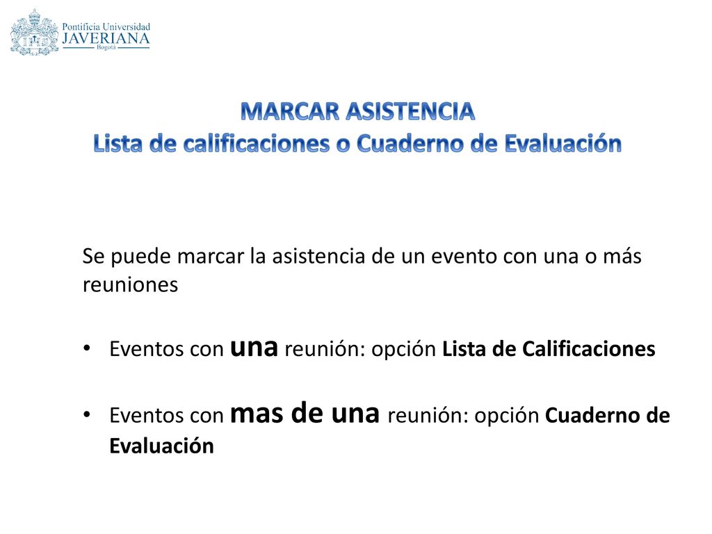 Lista de calificaciones o Cuaderno de Evaluación