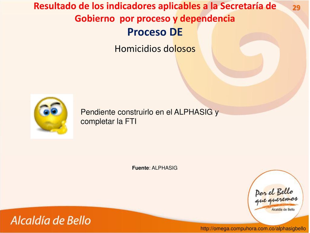 Resultado de los indicadores aplicables a la Secretaría de Gobierno por proceso y dependencia Proceso DE