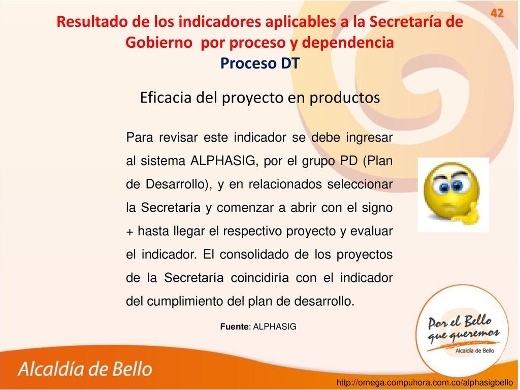 Eficacia del proyecto en productos