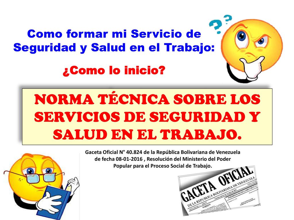 NORMA TÉCNICA SOBRE LOS SERVICIOS DE SEGURIDAD Y SALUD EN EL TRABAJO.