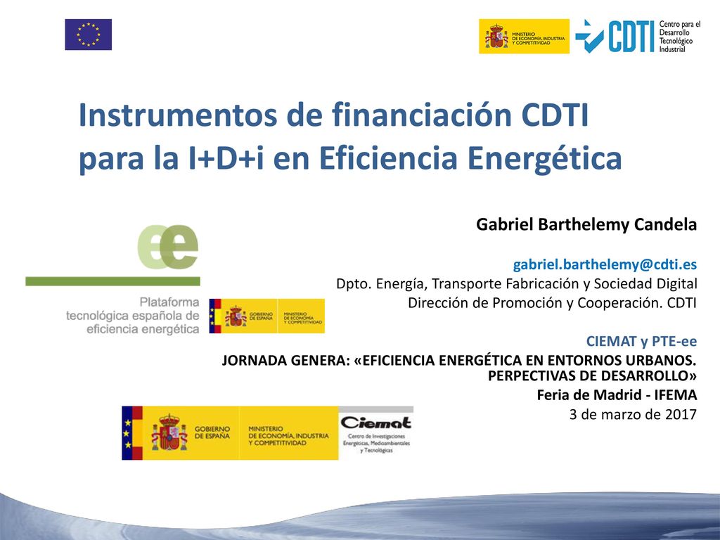 Instrumentos de financiación CDTI para la I+D+i en Eficiencia Energética