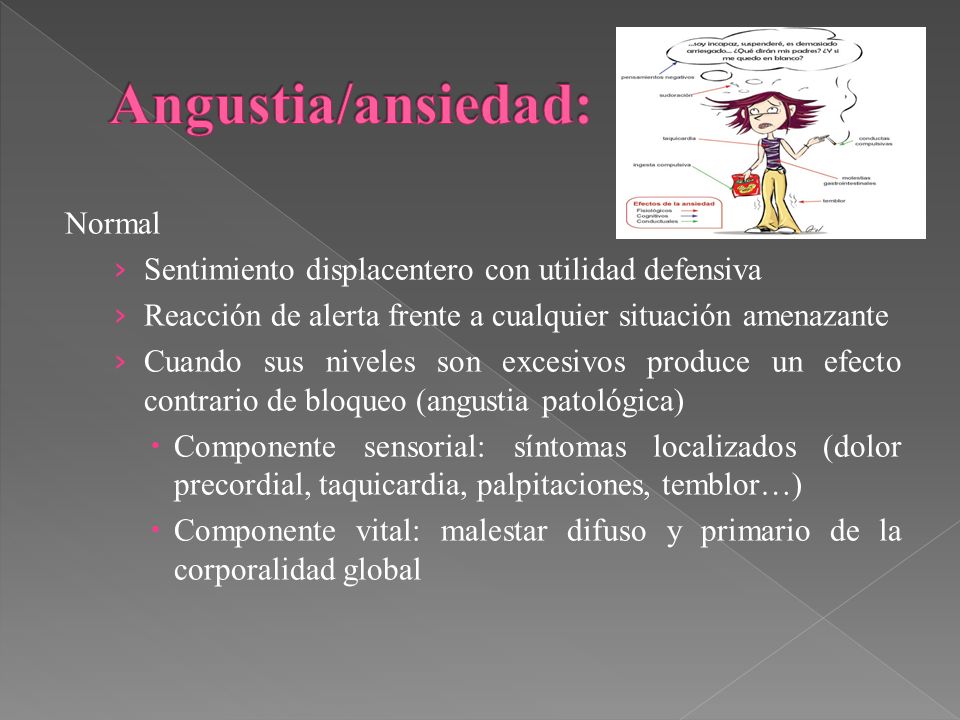 Angustia/ansiedad: Normal