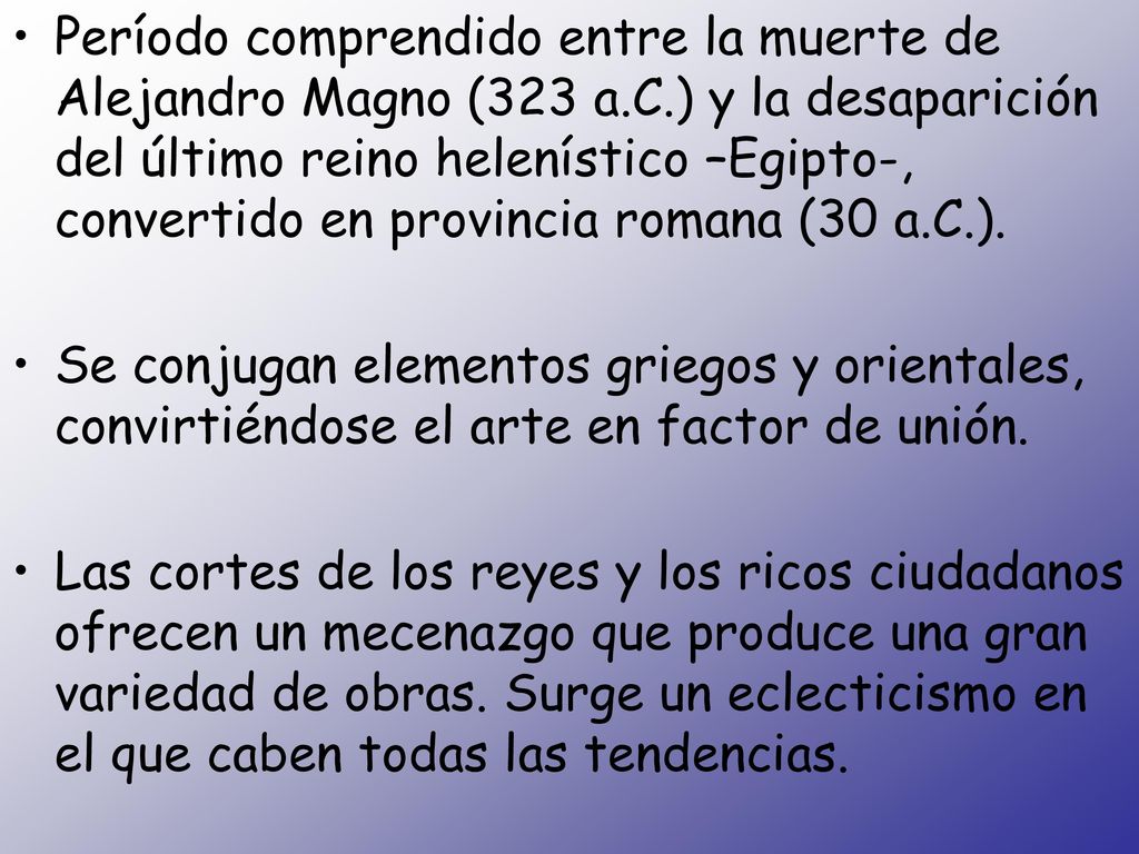 Período comprendido entre la muerte de Alejandro Magno (323 a. C