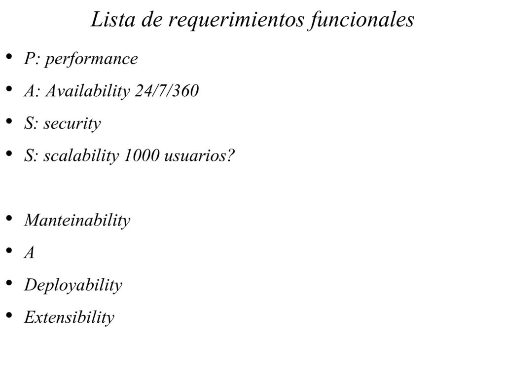 Lista de requerimientos funcionales