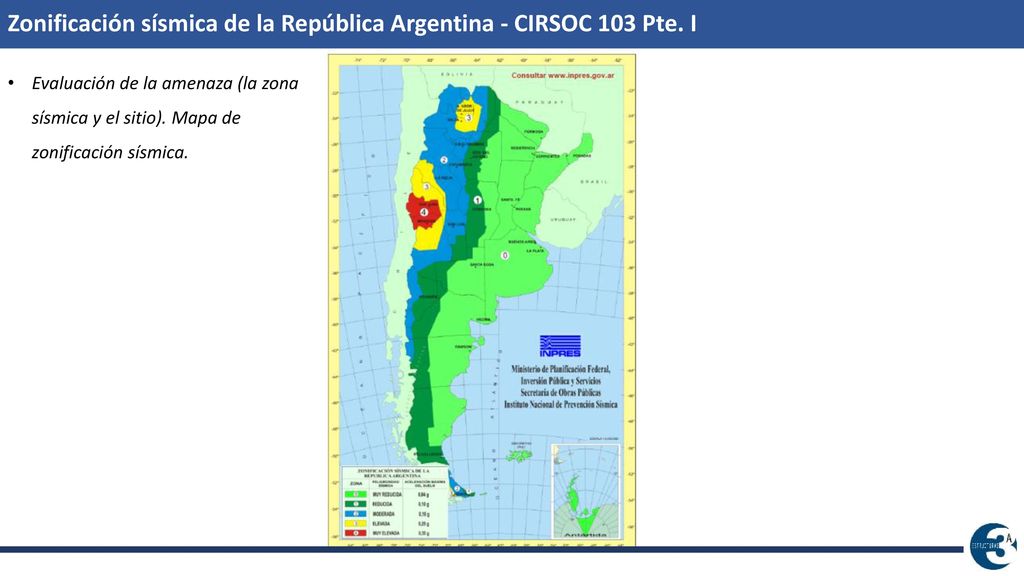 Zonificación sísmica de la República Argentina - CIRSOC 103 Pte. I