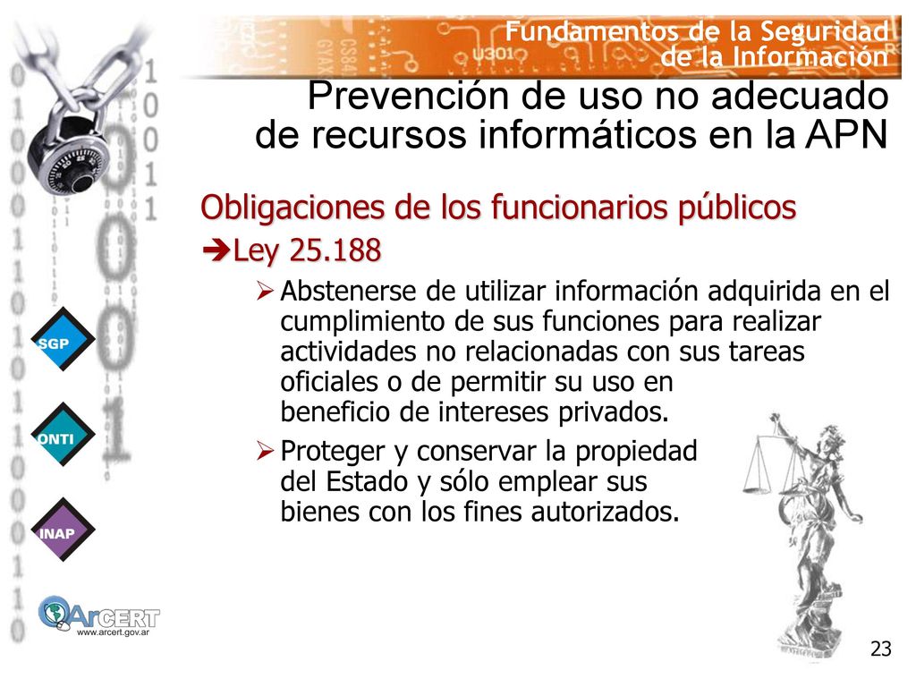 Prevención de uso no adecuado de recursos informáticos en la APN