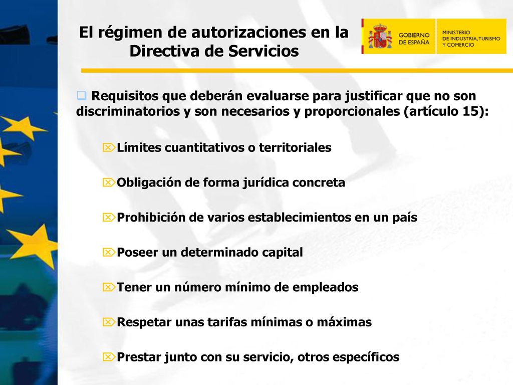 El régimen de autorizaciones en la Directiva de Servicios