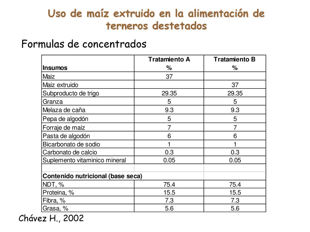 Uso de maíz extruido en la alimentación de terneros destetados