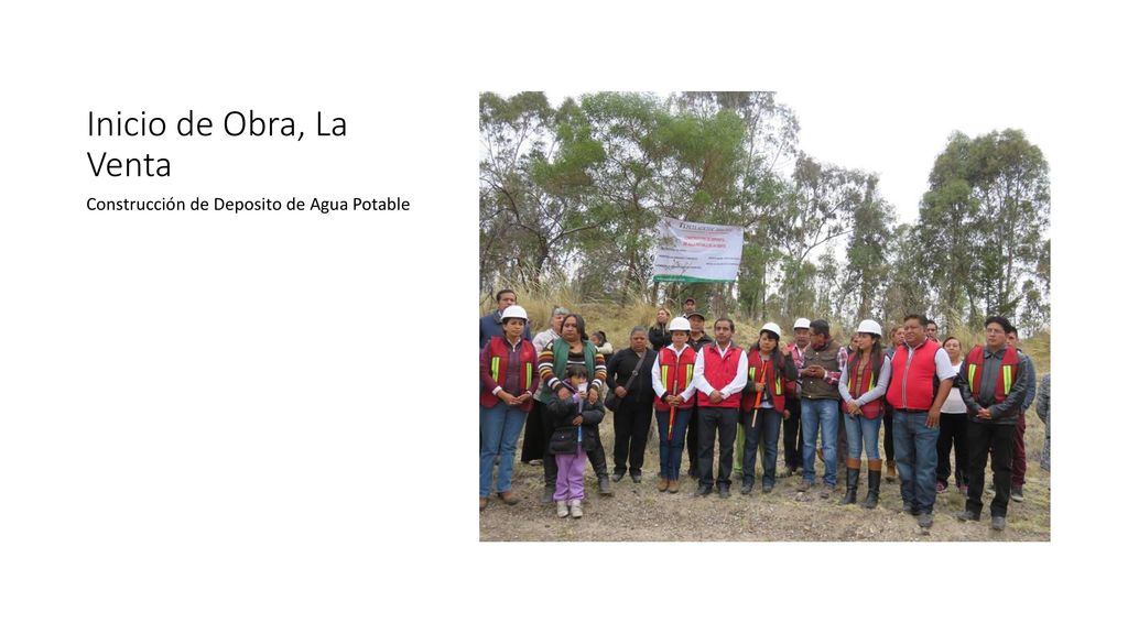 Inicio de Obra, La Venta Construcción de Deposito de Agua Potable