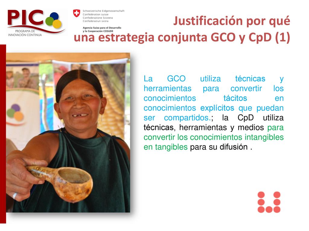 Justificación por qué una estrategia conjunta GCO y CpD (1)